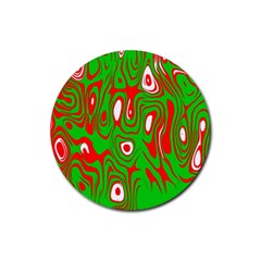 Red-green Rubber Coaster (round) by nateshop