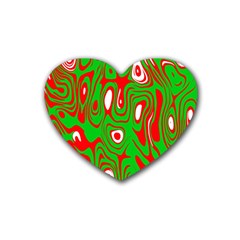 Red-green Rubber Heart Coaster (4 Pack) by nateshop