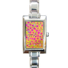 Cherries Fruit Food Neon Texture Fluorescent Rectangle Italian Charm Watch by Wegoenart