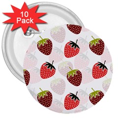 Strawberry Fruit Pattern Background 3  Buttons (10 Pack)  by Wegoenart