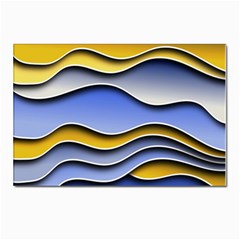 Background Abstract Wave Colorful Postcard 4 x 6  (pkg Of 10) by Ravend