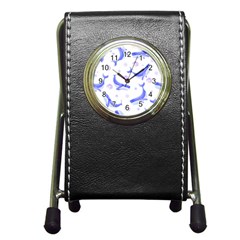 Whale Fish Sea Pattern Mammal Ocean Pen Holder Desk Clock by Ravend