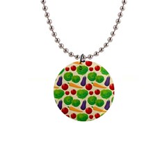 Food Illustration Pattern Texture 1  Button Necklace by Ravend