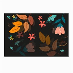 Flower Leaves Background Floral Postcards 5  X 7  (pkg Of 10) by Ravend