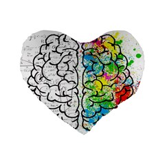 Brain Mind Psychology Idea Drawing Standard 16  Premium Heart Shape Cushions by Wegoenart