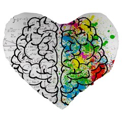 Brain Mind Psychology Idea Drawing Large 19  Premium Heart Shape Cushions by Wegoenart