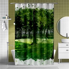 Beeches Trees Tree Lawn Forest Nature Shower Curtain 48  X 72  (small)  by Wegoenart