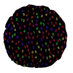 Number Digit Learning Education Large 18  Premium Flano Round Cushions by Wegoenart