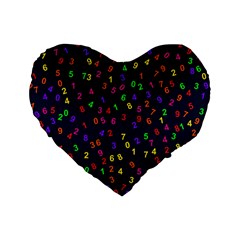 Number Digit Learning Education Standard 16  Premium Flano Heart Shape Cushions by Wegoenart