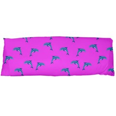 Pink And Blue, Cute Dolphins Pattern, Animals Theme Body Pillow Case (dakimakura) by Casemiro