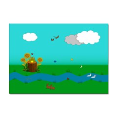 Frog Log Stream River Wallpaper Sticker A4 (100 Pack) by Ravend