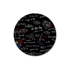 Black Background Text Overlay  Mathematics Formula Magnet 3  (round) by danenraven