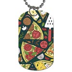 Vector Seamless Pizza Slice Pattern Hand Drawn Pizza Illustration Great Pizzeria Menu Background Dog Tag (Two Sides) Front