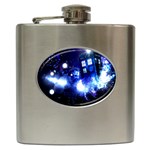 Tardis Background Space Hip Flask (6 oz) Front