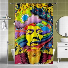 Psychedelic Rock Jimi Hendrix Shower Curtain 48  X 72  (small)  by Jancukart