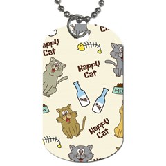 Happy-cats-pattern-background Dog Tag (one Side) by Jancukart