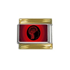 Artificial Intelligence Brain Think Gold Trim Italian Charm (9mm) by Wegoenart