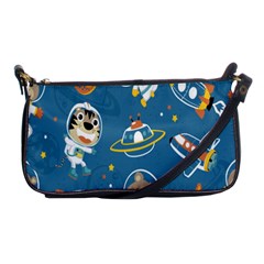 Seamless-pattern-funny-astronaut-outer-space-transportation Shoulder Clutch Bag by Jancukart