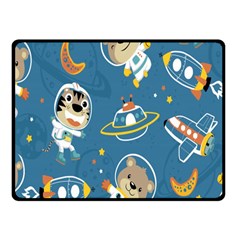 Seamless-pattern-funny-astronaut-outer-space-transportation Fleece Blanket (small) by Jancukart