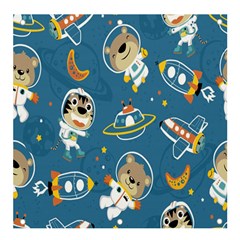 Seamless-pattern-funny-astronaut-outer-space-transportation Banner And Sign 4  X 4  by Jancukart