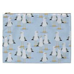 Cute-seagulls-seamless-pattern-light-blue-background Cosmetic Bag (xxl) by Jancukart