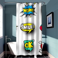 Set-colorful-comic-speech-bubbles Shower Curtain 36  X 72  (stall)  by Jancukart