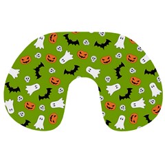 Pattern Seamless Halloween Fall Travel Neck Pillow by Wegoenart