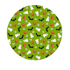 Pattern Seamless Halloween Fall Mini Round Pill Box by Wegoenart