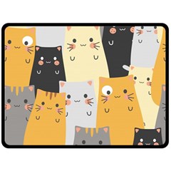 Seamless Pattern Cute Cat Cartoons Double Sided Fleece Blanket (large)  by Wegoenart