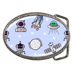 Seamless Pattern With Space Theme Belt Buckles by Wegoenart