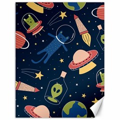 Seamless Pattern With Funny Alien Cat Galaxy Canvas 12  X 16  by Wegoenart