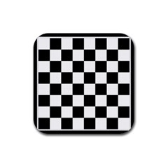 Chess Board Background Design Rubber Coaster (square) by Wegoenart