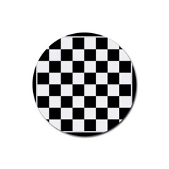 Chess Board Background Design Rubber Coaster (round) by Wegoenart