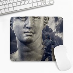 Men Taking Photos Of Greek Goddess Large Mousepad by dflcprintsclothing