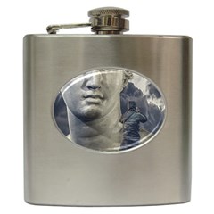 Men Taking Photos Of Greek Goddess Hip Flask (6 Oz) by dflcprintsclothing