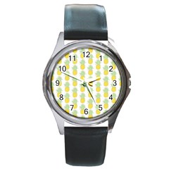 Pineapple Glitter Round Metal Watch by ConteMonfrey