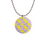 Purple lemons  1  Button Necklace Front