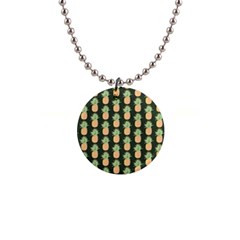 Pineapple Green 1  Button Necklace by ConteMonfrey