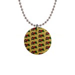 Guarana Fruit Brown 1  Button Necklace Front