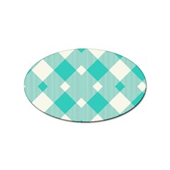 Diagonal Blue Torquoise Sticker (oval) by ConteMonfrey