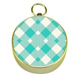 Diagonal Blue Torquoise Gold Compasses Front