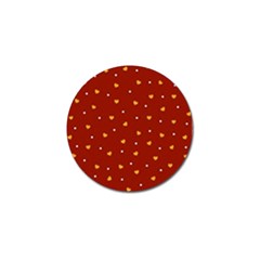 Red Yellow Love Heart Valentine Golf Ball Marker (4 Pack) by Ravend