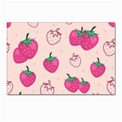 Seamless-strawberry-fruit-pattern-background Postcard 4 x 6  (pkg Of 10) by Wegoenart