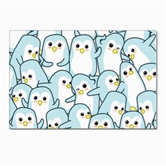 Penguin Pattern Postcards 5  X 7  (pkg Of 10) by Wegoenart