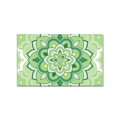 Floral-green-mandala-white Sticker (rectangular) by Wegoenart