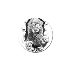 Drawing Angry Male Lion Roar Animal Golf Ball Marker (10 Pack) by danenraven