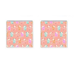 Cute Kawaii Kittens Seamless Pattern Cufflinks (square) by Wegoenart