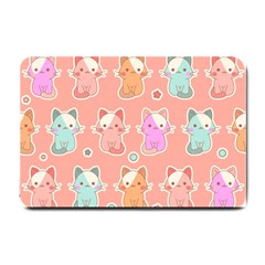 Cute Kawaii Kittens Seamless Pattern Small Doormat by Wegoenart