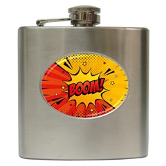 Explosion Boom Pop Art Style Hip Flask (6 Oz) by Wegoenart