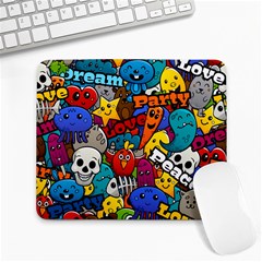 Graffiti Characters Seamless Pattern Large Mousepad by Wegoenart